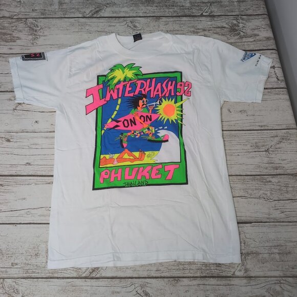 Other - Vintage Neon Graphic T Shirt Phuket Thailand 1992 Size XL